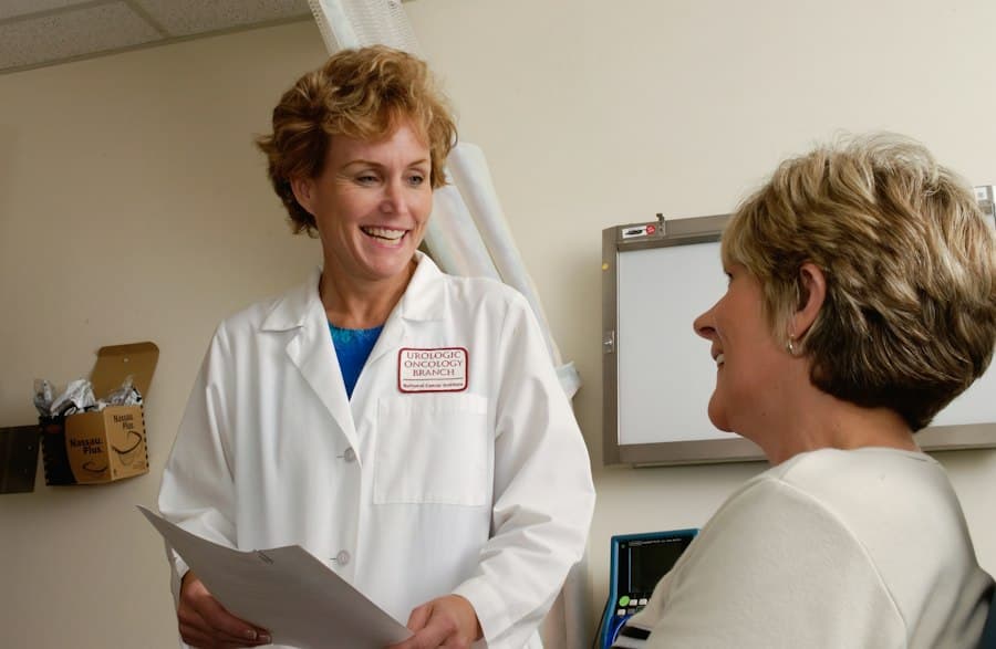 Physician talking with a patient